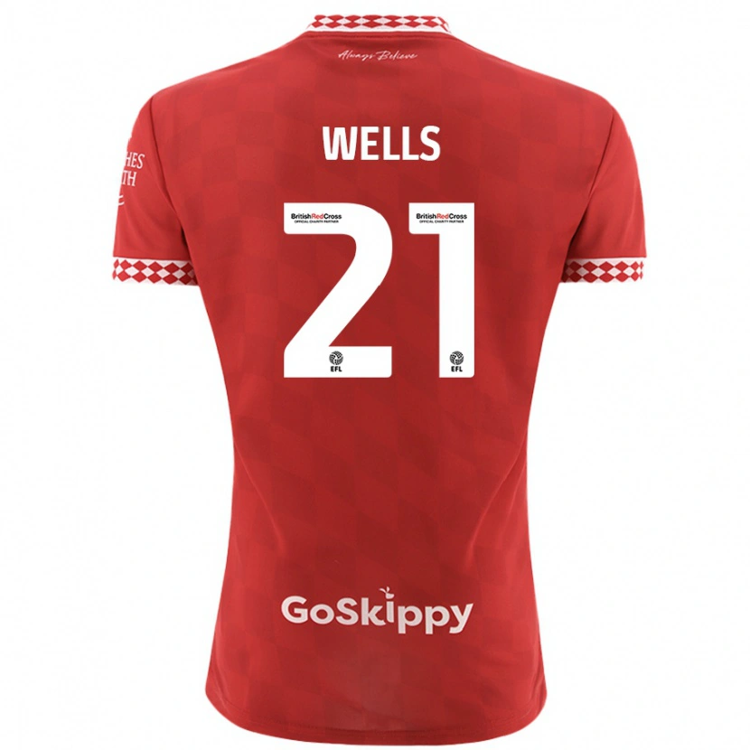 Danxen Hombre Camiseta Nahki Wells #21 Rojo 1ª Equipación 2024/25 La Camisa México