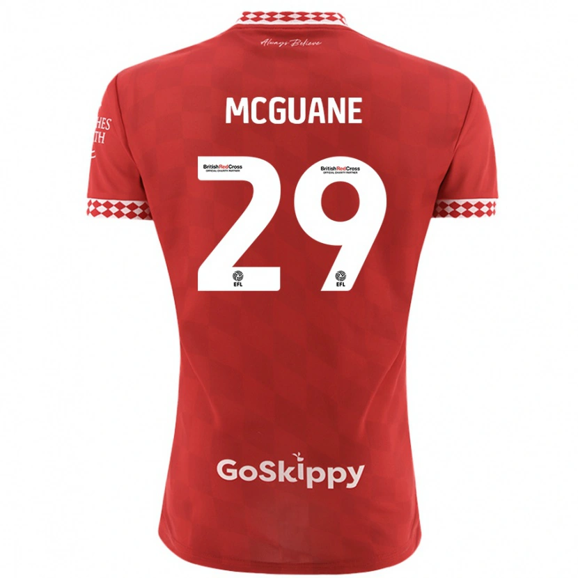 Danxen Hombre Camiseta Marcus Mcguane #29 Rojo 1ª Equipación 2024/25 La Camisa México