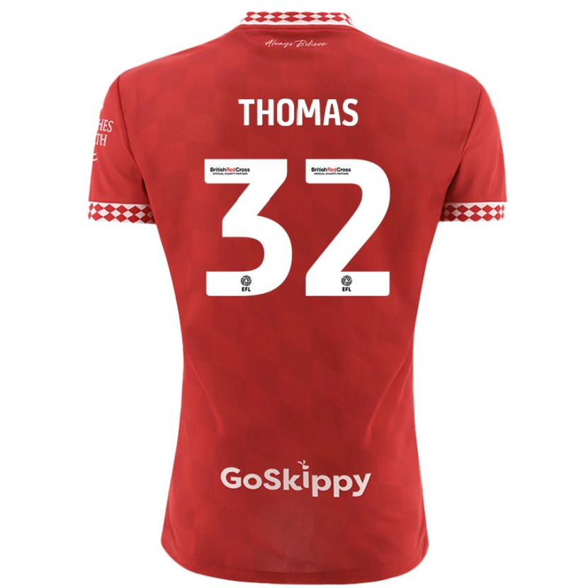Danxen Hombre Camiseta Lewis Thomas #32 Rojo 1ª Equipación 2024/25 La Camisa México