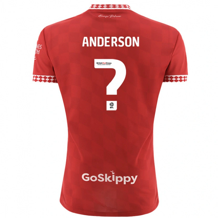 Danxen Hombre Camiseta Taine Anderson #0 Rojo 1ª Equipación 2024/25 La Camisa México