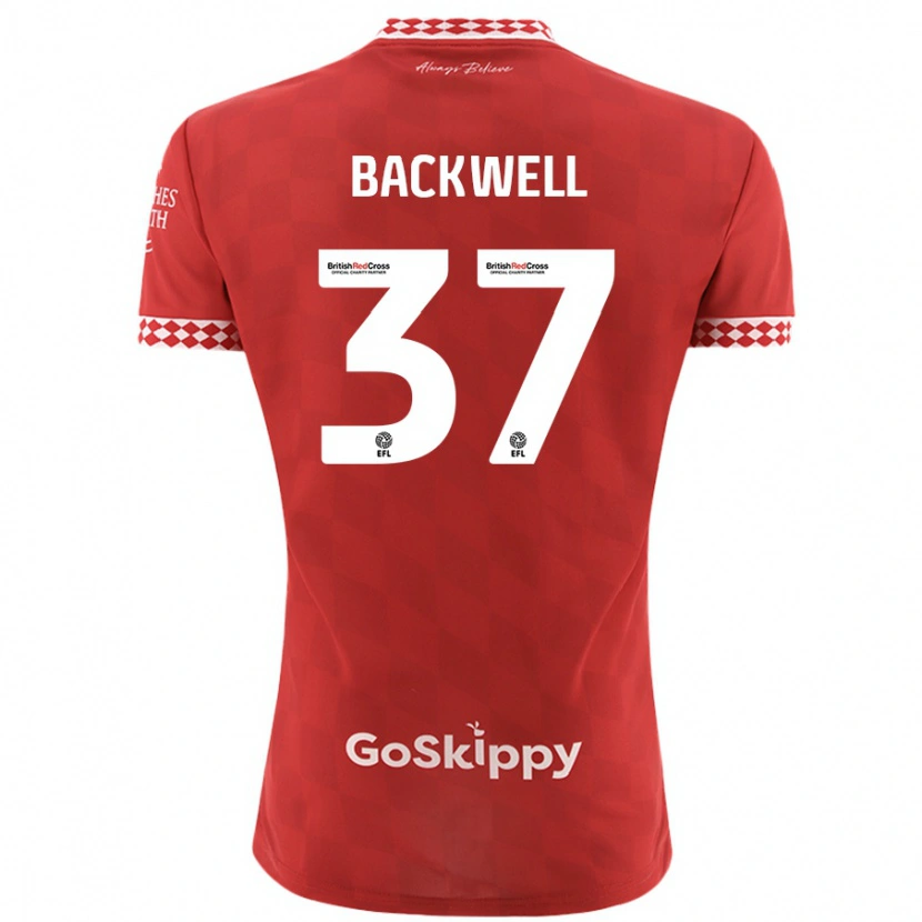 Danxen Hombre Camiseta Tommy Backwell #37 Rojo 1ª Equipación 2024/25 La Camisa México