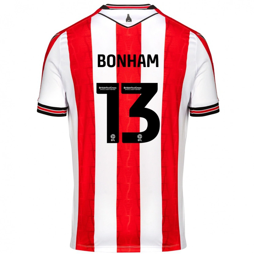 Danxen Hombre Camiseta Jack Bonham #13 Rojo Blanco 1ª Equipación 2024/25 La Camisa México
