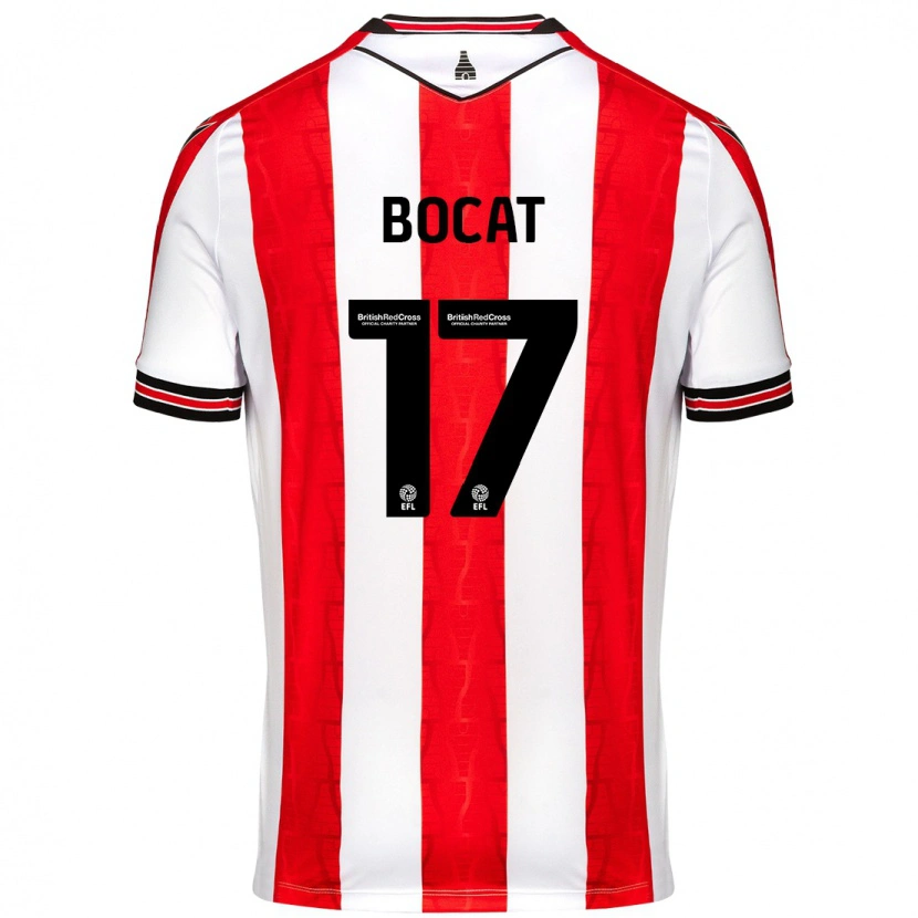 Danxen Hombre Camiseta Eric-Junior Bocat #17 Rojo Blanco 1ª Equipación 2024/25 La Camisa México