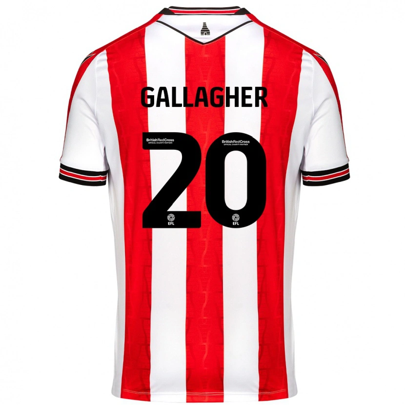 Danxen Hombre Camiseta Sam Gallagher #20 Rojo Blanco 1ª Equipación 2024/25 La Camisa México