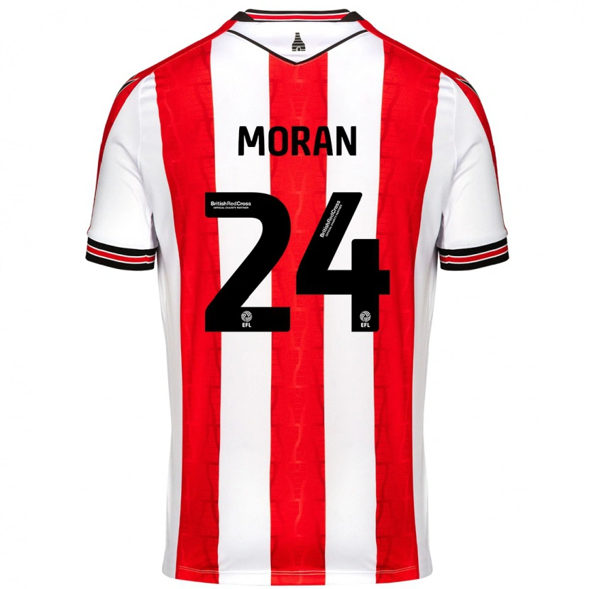 Danxen Hombre Camiseta Andrew Moran #24 Rojo Blanco 1ª Equipación 2024/25 La Camisa México