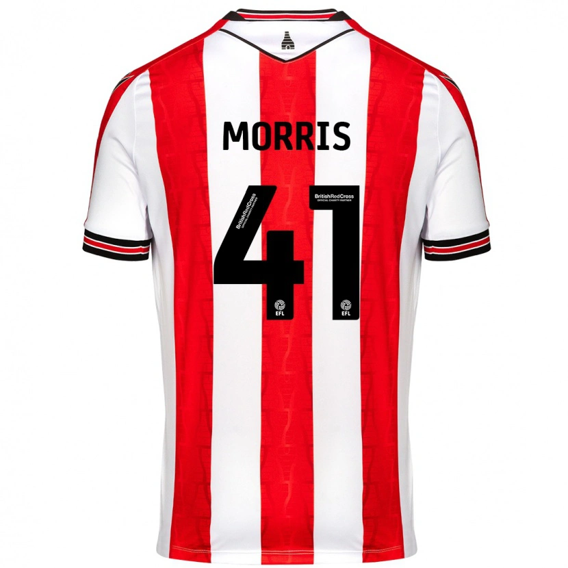 Danxen Hombre Camiseta Scott Morris #41 Rojo Blanco 1ª Equipación 2024/25 La Camisa México