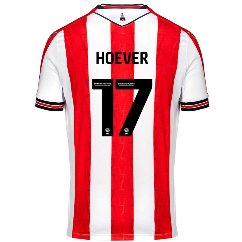 Danxen Hombre Camiseta Ki-Jana Hoever #17 Rojo Blanco 1ª Equipación 2024/25 La Camisa México
