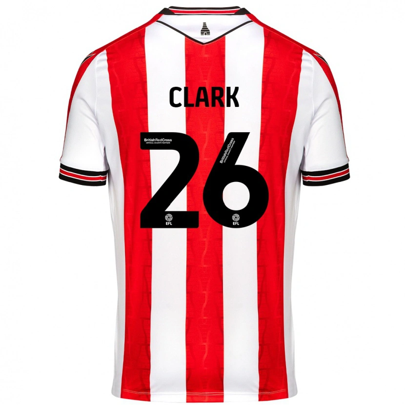 Danxen Hombre Camiseta Ciaran Clark #26 Rojo Blanco 1ª Equipación 2024/25 La Camisa México
