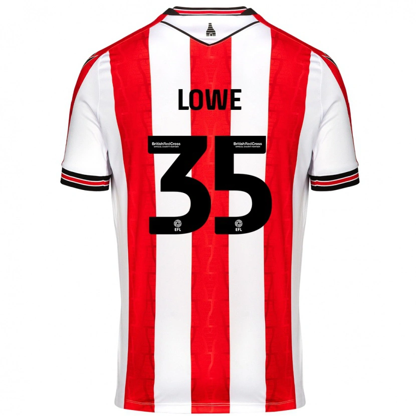 Danxen Hombre Camiseta Nathan Lowe #35 Rojo Blanco 1ª Equipación 2024/25 La Camisa México