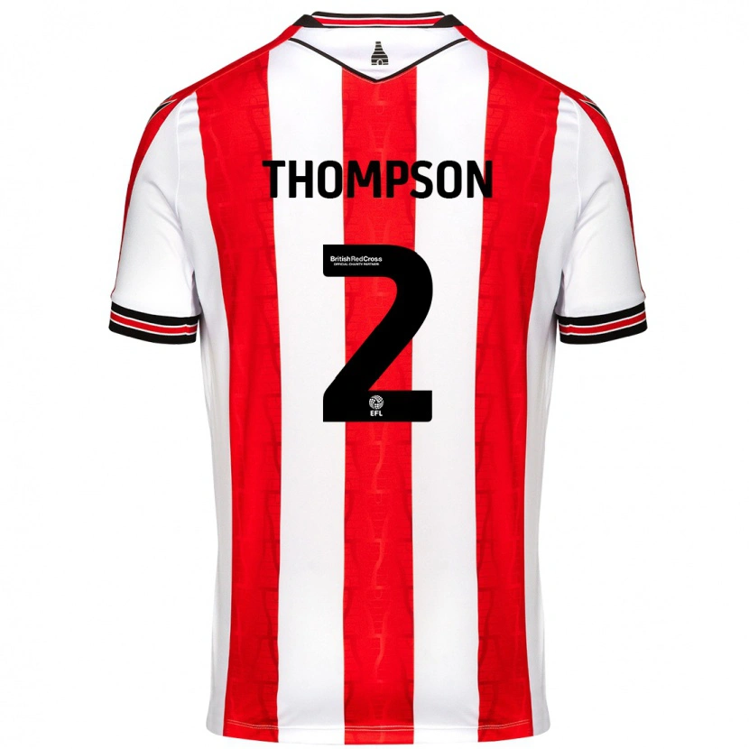 Danxen Hombre Camiseta Sophie Thompson #2 Rojo Blanco 1ª Equipación 2024/25 La Camisa México