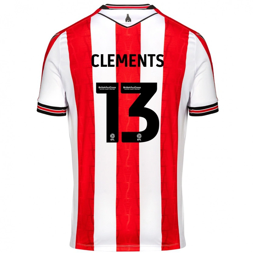 Danxen Hombre Camiseta Daisy Clements #13 Rojo Blanco 1ª Equipación 2024/25 La Camisa México