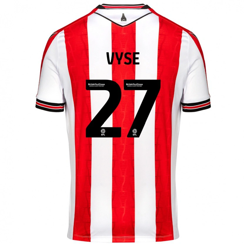Danxen Hombre Camiseta Ryah Vyse #27 Rojo Blanco 1ª Equipación 2024/25 La Camisa México