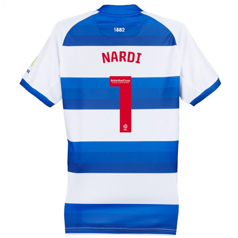 Danxen Hombre Camiseta Paul Nardi #1 Blanco Azul 1ª Equipación 2024/25 La Camisa México