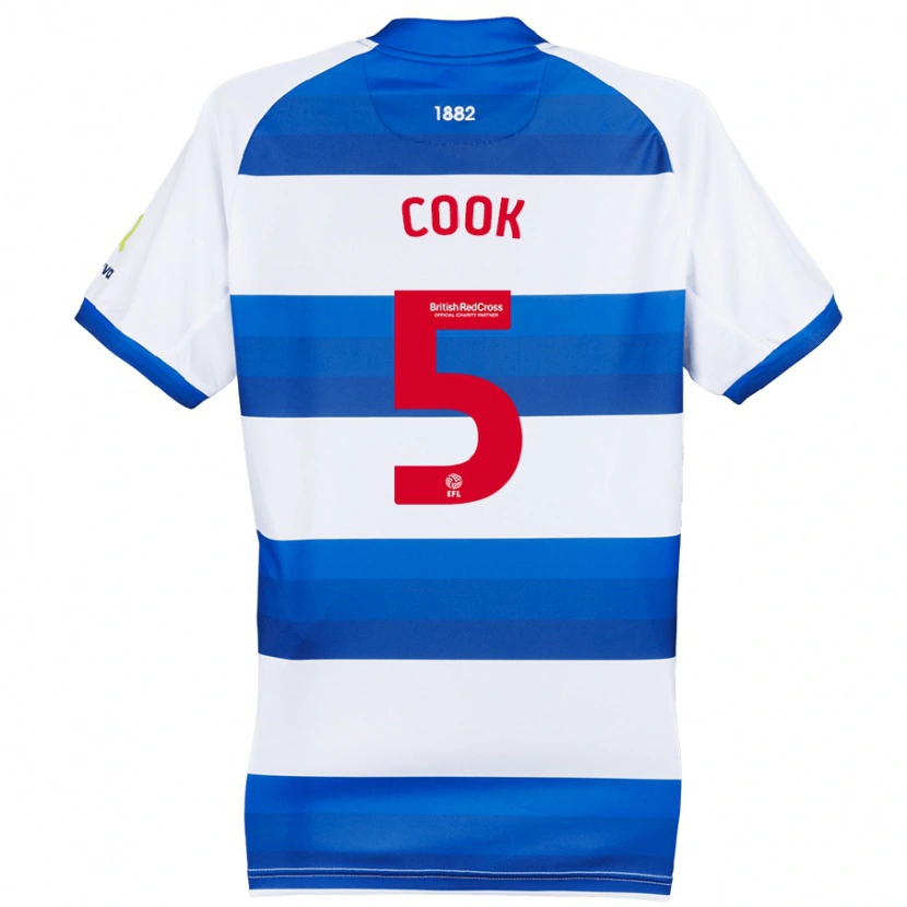 Danxen Hombre Camiseta Steve Cook #5 Blanco Azul 1ª Equipación 2024/25 La Camisa México