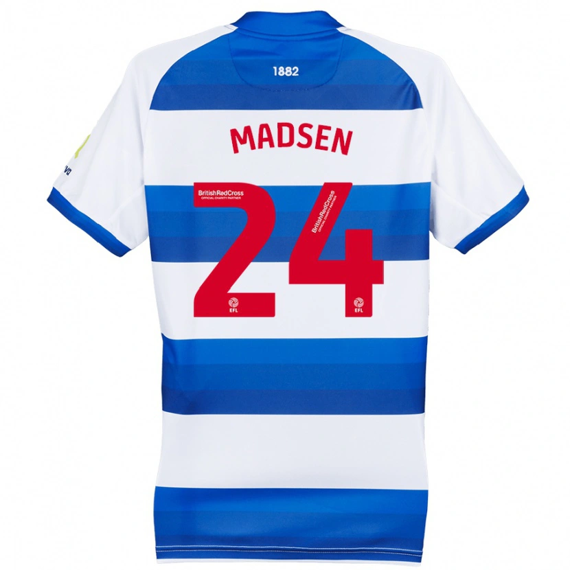 Danxen Hombre Camiseta Nicolas Madsen #24 Blanco Azul 1ª Equipación 2024/25 La Camisa México