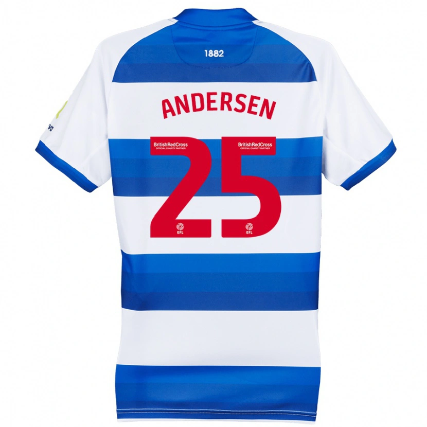 Danxen Hombre Camiseta Lucas Andersen #25 Blanco Azul 1ª Equipación 2024/25 La Camisa México