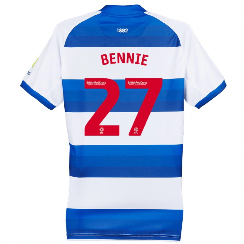 Danxen Hombre Camiseta Daniel Bennie #27 Blanco Azul 1ª Equipación 2024/25 La Camisa México