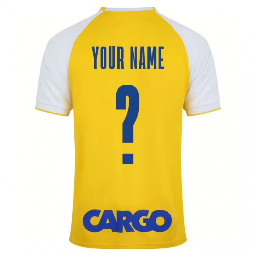 Danxen Hombre Camiseta Su Nombre #0 Amarillo Blanco 1ª Equipación 2024/25 La Camisa México