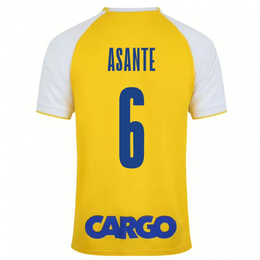 Danxen Hombre Camiseta Tyrese Asante #6 Amarillo Blanco 1ª Equipación 2024/25 La Camisa México