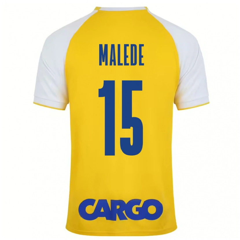 Danxen Hombre Camiseta Yonas Malede #15 Amarillo Blanco 1ª Equipación 2024/25 La Camisa México
