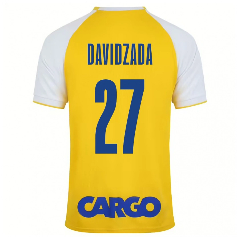 Danxen Hombre Camiseta Ofir Davidzada #27 Amarillo Blanco 1ª Equipación 2024/25 La Camisa México