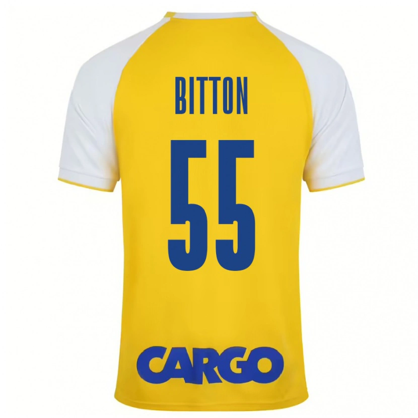 Danxen Hombre Camiseta Nir Bitton #55 Amarillo Blanco 1ª Equipación 2024/25 La Camisa México