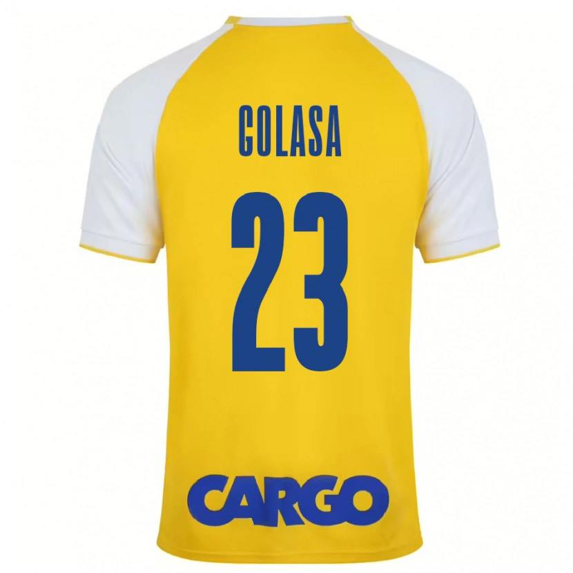 Danxen Hombre Camiseta Eyal Golasa #23 Amarillo Blanco 1ª Equipación 2024/25 La Camisa México