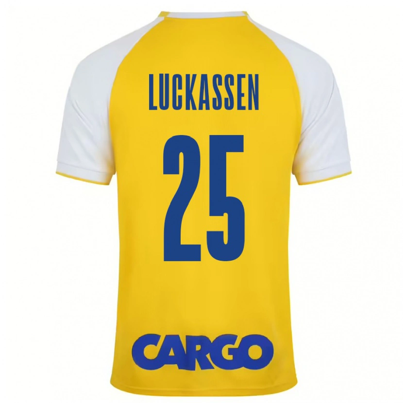Danxen Hombre Camiseta Derrick Luckassen #25 Amarillo Blanco 1ª Equipación 2024/25 La Camisa México
