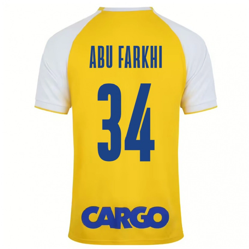 Danxen Hombre Camiseta Sayed Abu Farkhi #34 Amarillo Blanco 1ª Equipación 2024/25 La Camisa México