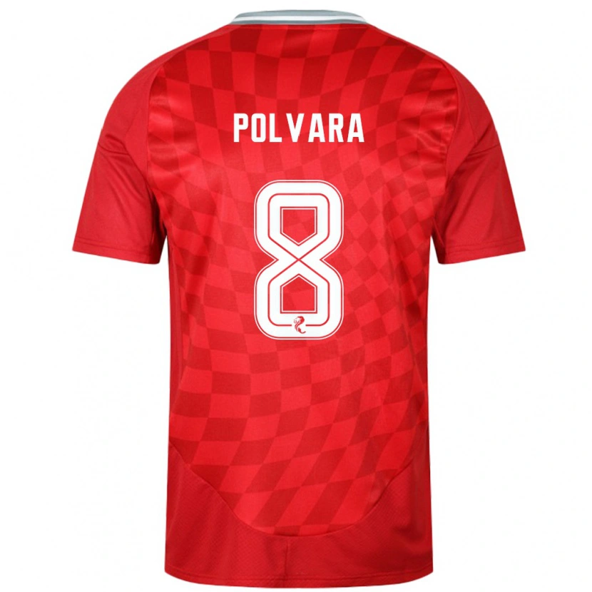 Danxen Hombre Camiseta Dante Polvara #8 Rojo 1ª Equipación 2024/25 La Camisa México