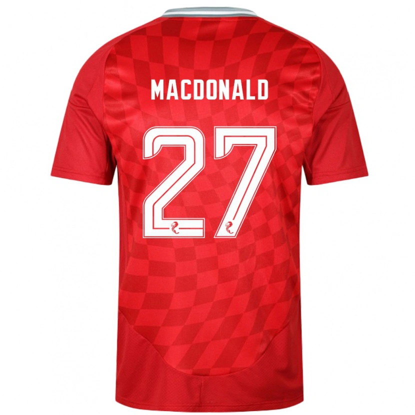 Danxen Hombre Camiseta Angus Macdonald #27 Rojo 1ª Equipación 2024/25 La Camisa México