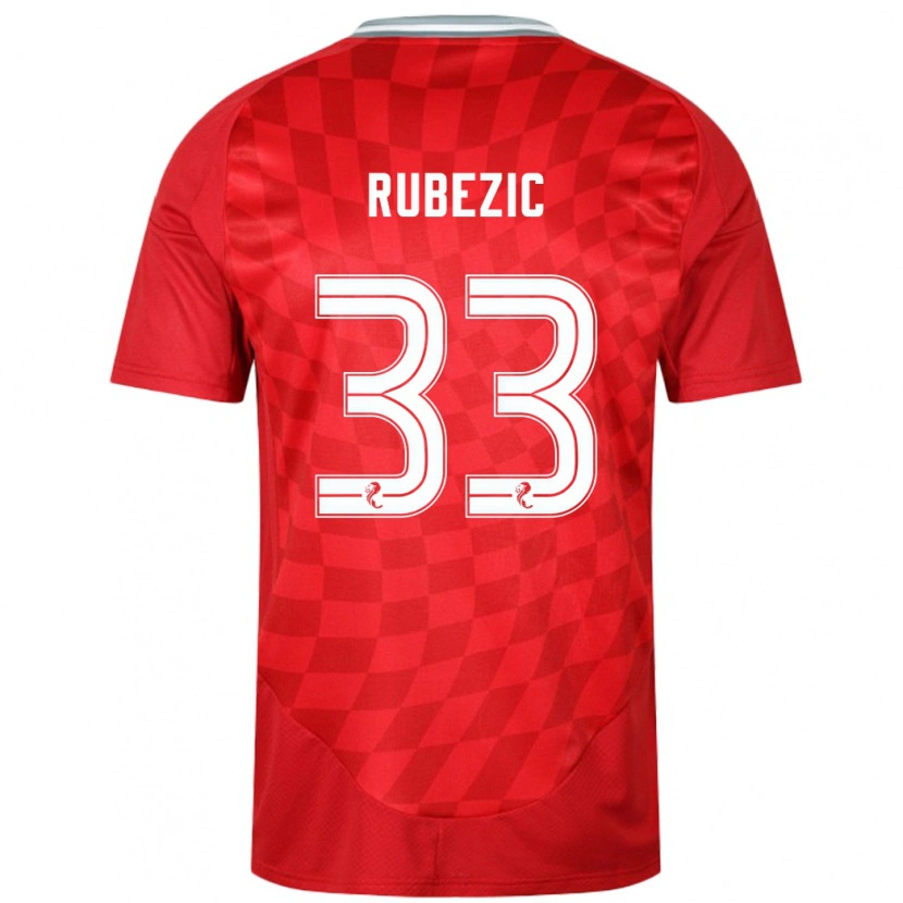 Danxen Hombre Camiseta Slobodan Rubezic #33 Rojo 1ª Equipación 2024/25 La Camisa México