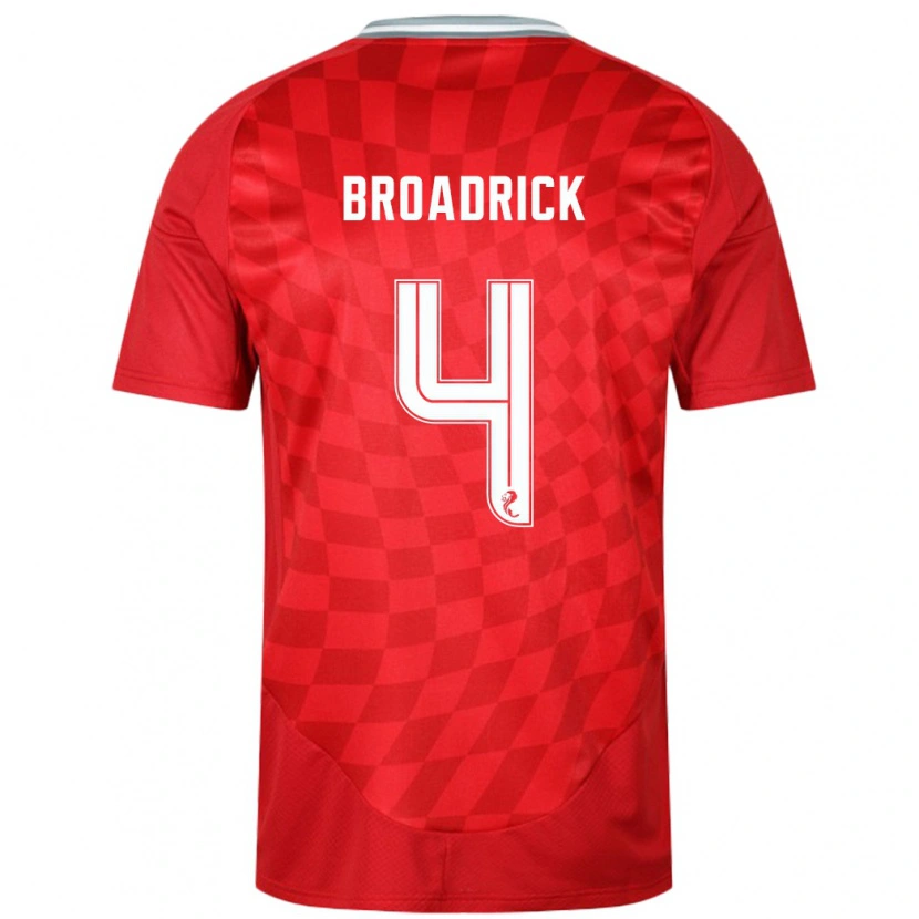 Danxen Hombre Camiseta Jessica Broadrick #4 Rojo 1ª Equipación 2024/25 La Camisa México