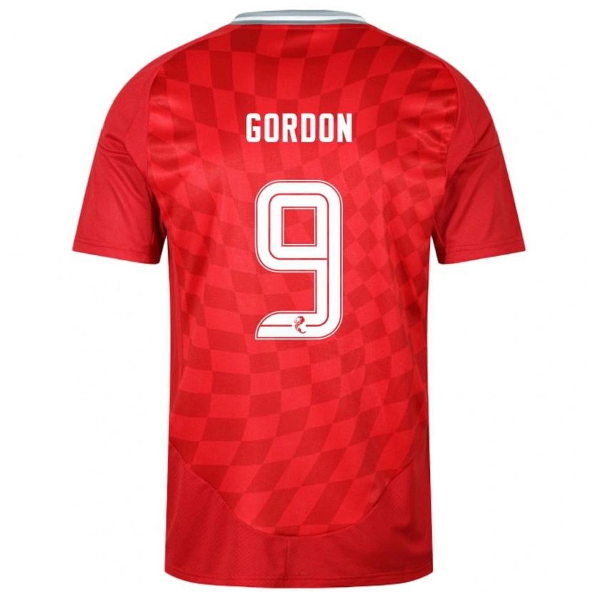 Danxen Hombre Camiseta Lauren Gordon #9 Rojo 1ª Equipación 2024/25 La Camisa México