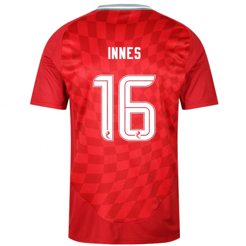 Danxen Hombre Camiseta Hannah Innes #16 Rojo 1ª Equipación 2024/25 La Camisa México