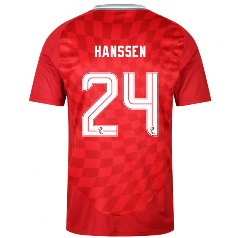 Danxen Hombre Camiseta Nadine Hanssen #24 Rojo 1ª Equipación 2024/25 La Camisa México