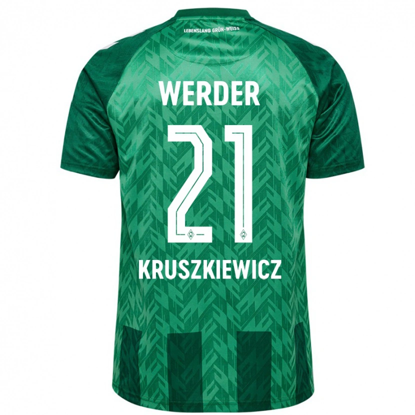 Danxen Hombre Camiseta Jakub Kruszkiewicz #21 Verde 1ª Equipación 2024/25 La Camisa México