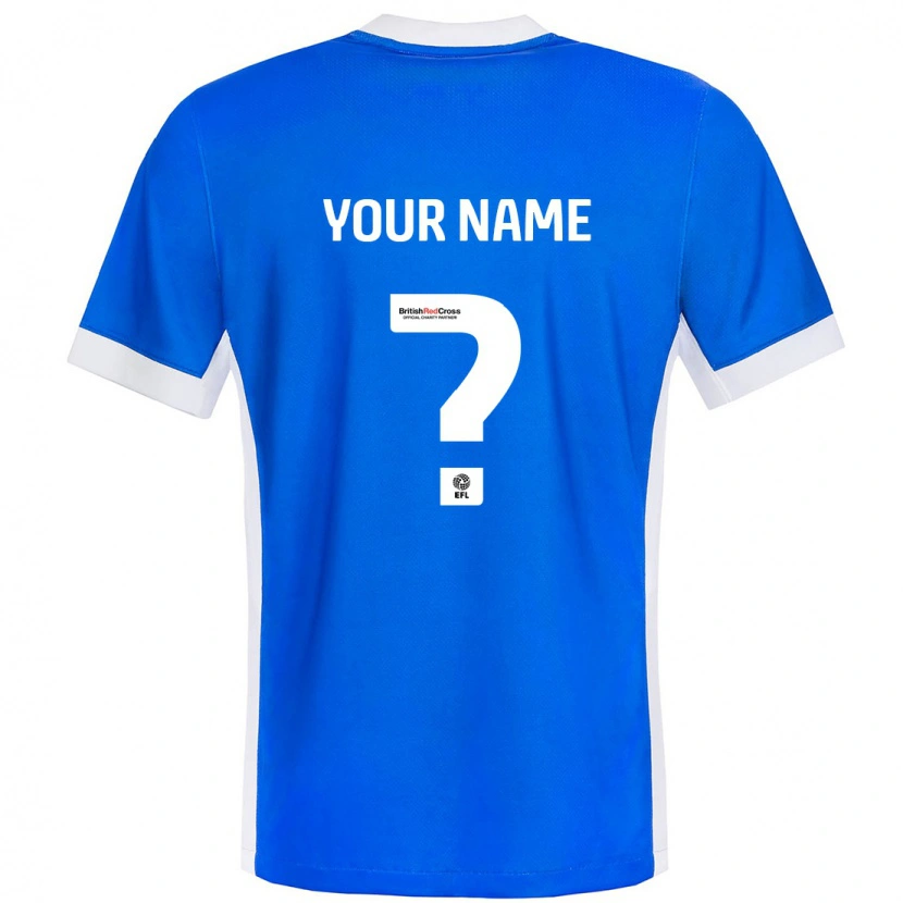 Danxen Hombre Camiseta Su Nombre #0 Azul Blanco 1ª Equipación 2024/25 La Camisa México