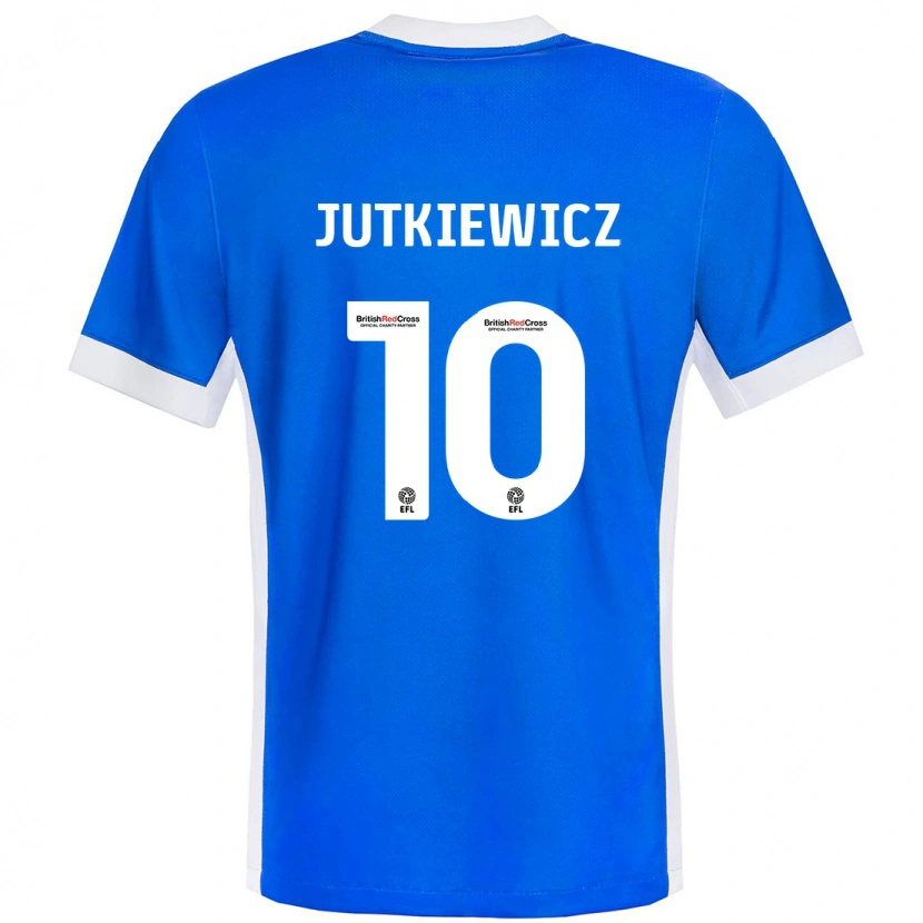 Danxen Hombre Camiseta Lukas Jutkiewicz #10 Azul Blanco 1ª Equipación 2024/25 La Camisa México