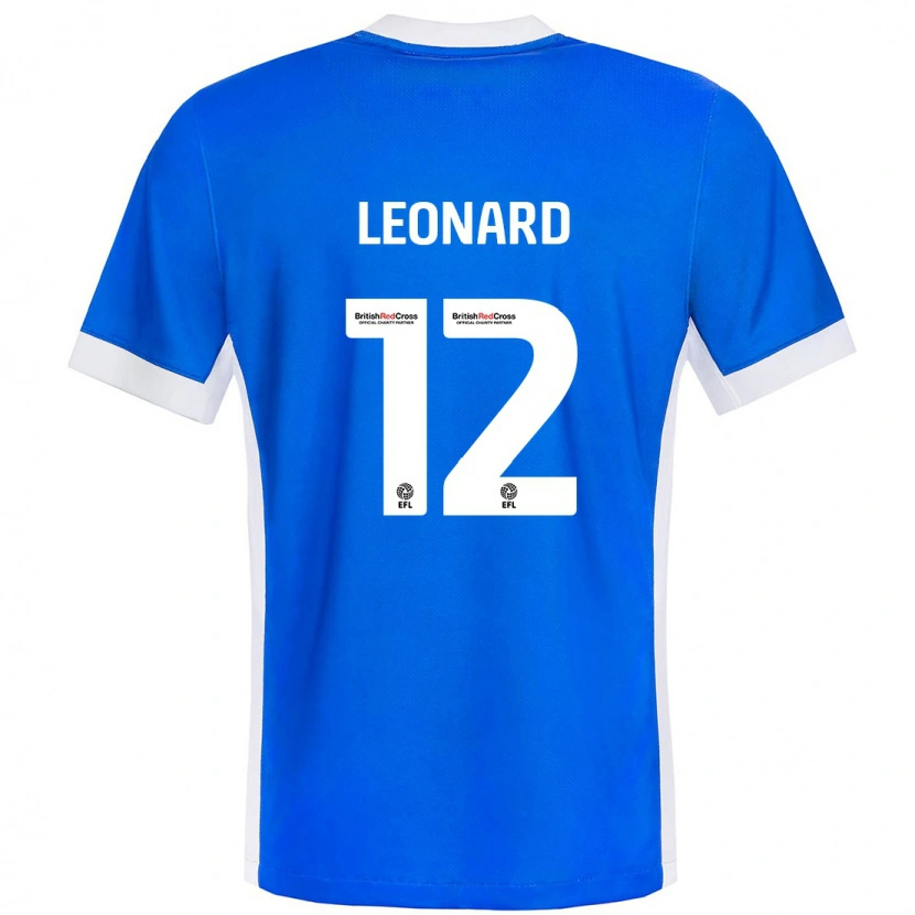 Danxen Hombre Camiseta Marc Leonard #12 Azul Blanco 1ª Equipación 2024/25 La Camisa México