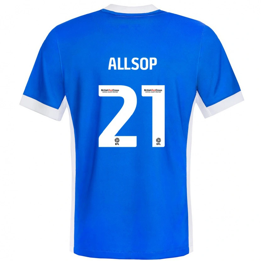 Danxen Hombre Camiseta Ryan Allsop #21 Azul Blanco 1ª Equipación 2024/25 La Camisa México