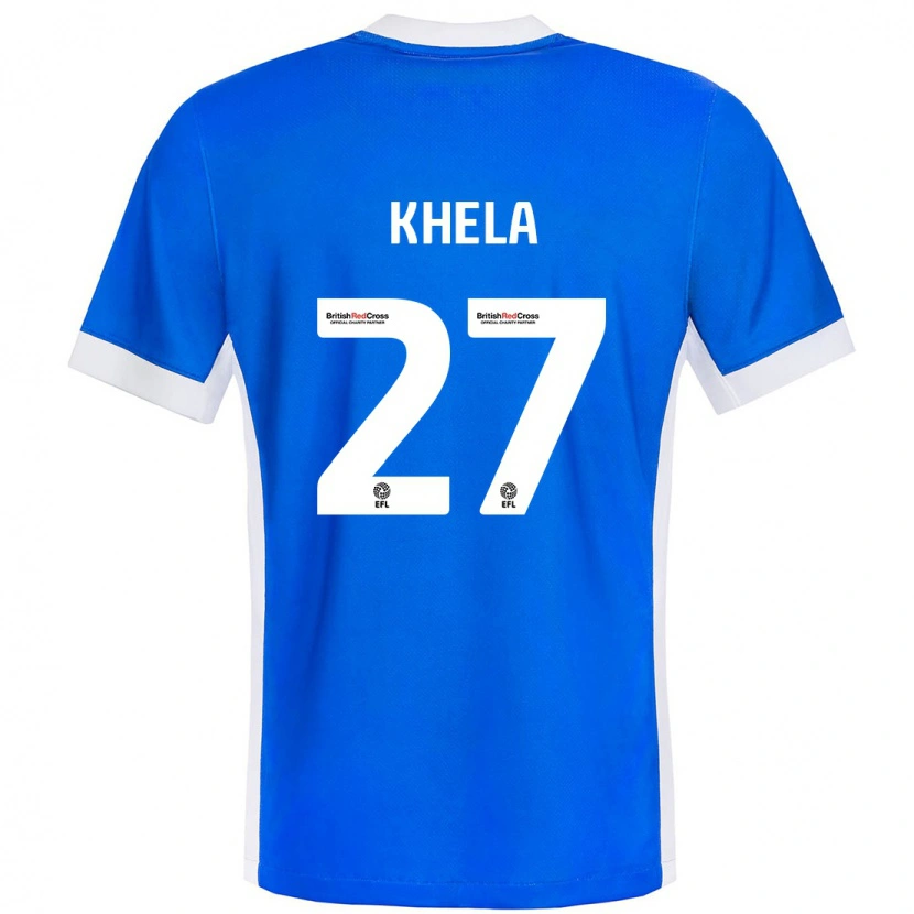 Danxen Hombre Camiseta Brandon Khela #27 Azul Blanco 1ª Equipación 2024/25 La Camisa México