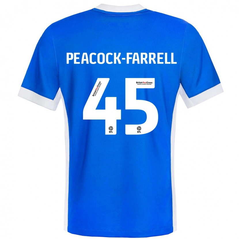 Danxen Hombre Camiseta Bailey Peacock-Farrell #45 Azul Blanco 1ª Equipación 2024/25 La Camisa México