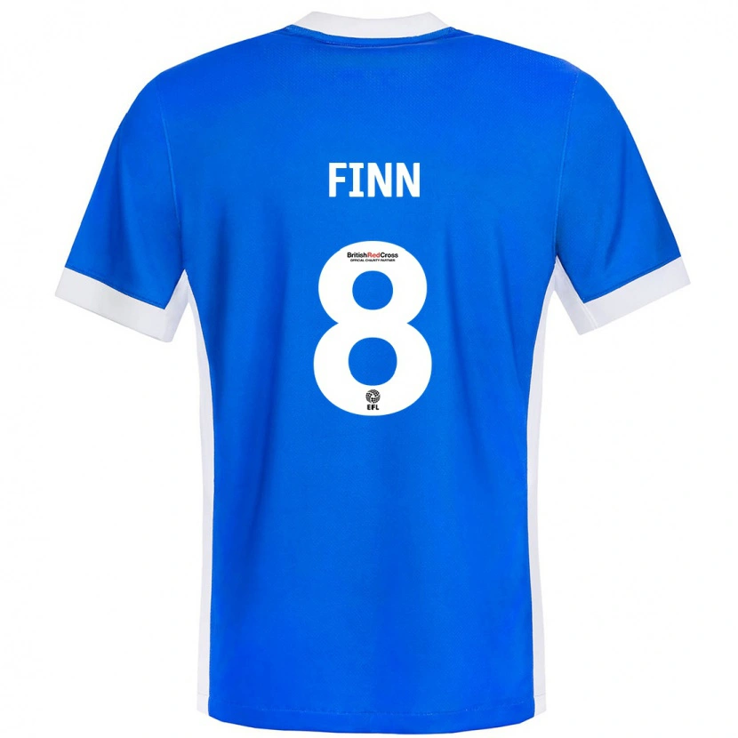 Danxen Hombre Camiseta Jamie Finn #8 Azul Blanco 1ª Equipación 2024/25 La Camisa México