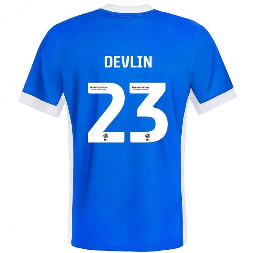 Danxen Hombre Camiseta Charlie Devlin #23 Azul Blanco 1ª Equipación 2024/25 La Camisa México