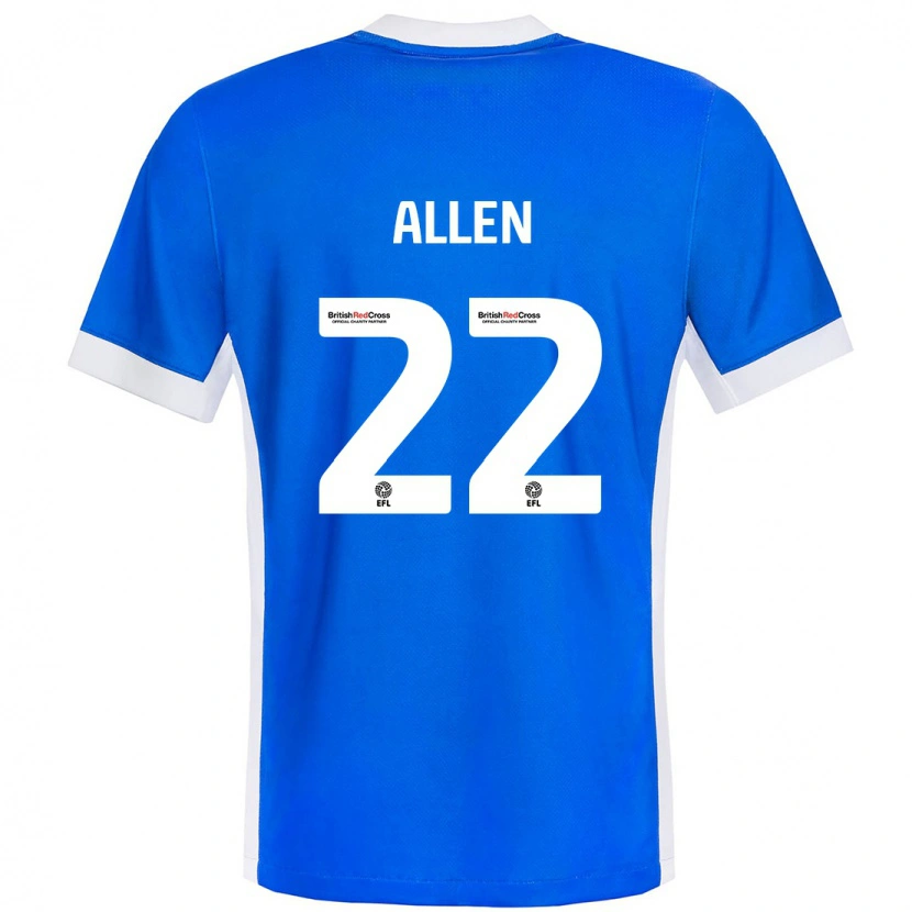 Danxen Hombre Camiseta Remi Allen #22 Azul Blanco 1ª Equipación 2024/25 La Camisa México