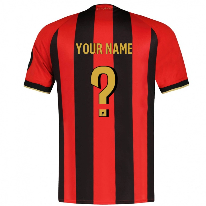 Danxen Hombre Camiseta Su Nombre #0 Rojo Negro 1ª Equipación 2024/25 La Camisa México