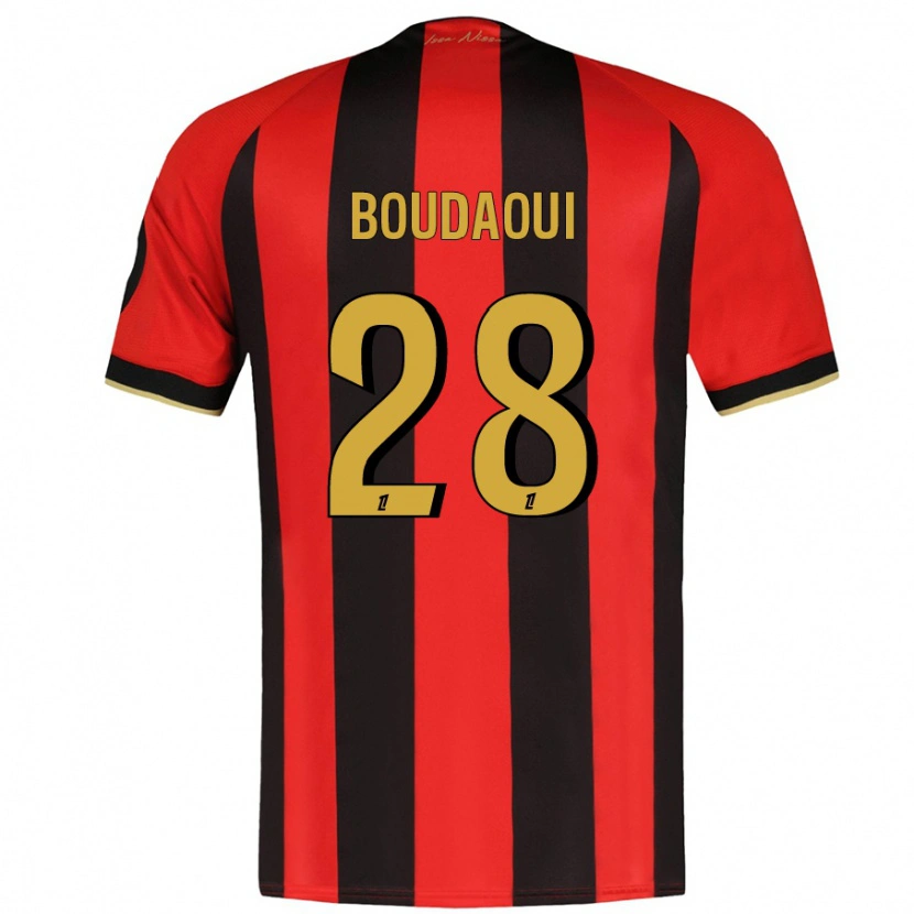 Danxen Hombre Camiseta Hicham Boudaoui #28 Rojo Negro 1ª Equipación 2024/25 La Camisa México