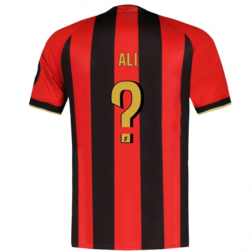 Danxen Hombre Camiseta Kéfren Ali #0 Rojo Negro 1ª Equipación 2024/25 La Camisa México