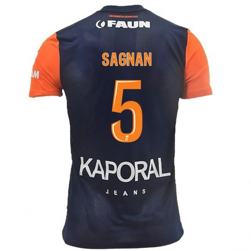 Danxen Hombre Camiseta Modibo Sagnan #5 Azul Marino Naranja 1ª Equipación 2024/25 La Camisa México